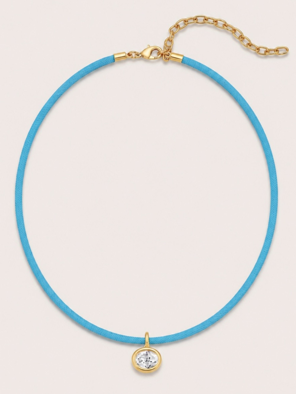 New! Blue Cord Crystal Necklace NWOT 1066